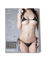 テクニシャン向け 5.00うすい。-usui- 極小ランジェリーセット［三角ブラ×サイドリボンTバックショーツ］（黒）【おとなの安心通販】