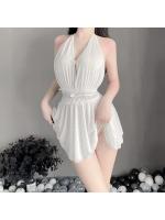 ベビードール セクシー ネグリジェ レディース パジャマ 夏 人気 無地 白 黒 柔らかい Vネック バックレス ミニ丈 かわいい ランジェリー 過激 大人 女性 コスチューム 1026b【おとなの安心通販】