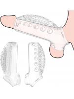 限定セール ペニスサック ペニスリング 陰茎袖 男性用 2点セット ペニス拘束具 高弾性 束縛 透明色 防水 摩擦増加 装着簡単 SM 大人のおもちゃ176【おとなの安心通販】