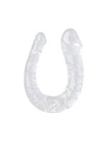 ディルド 初心者 双頭ディルド U字 柔軟 クリア本体 2種サイズ 2点同時責め 繰り返し使用 透明 アル 大人のオモチャ女性用 106S【おとなの安心通販】