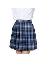 超特価祭 鉄板スタイルチェックスカート ブルー＆ネイビー（KH7066BL）【おとなの安心通販】
