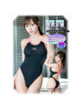SM162ハイパーストレッチナイロン股下ノンシーム美ボディ競泳水着/ブラック/3XL【おとなの安心通販】